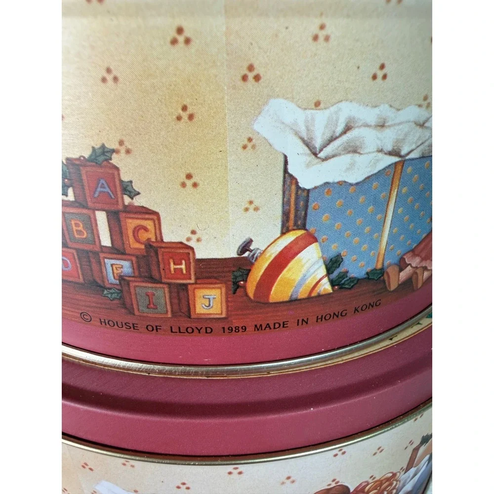VTG 1989 House of Lloyd Toy Box Teddy Set 3 Nesting‎ Cookie Tins & Tray 4 Pc New